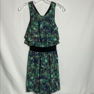 Princess Vera Wang Black Green Blue Mesh Middle Short Dress Women’s Size 0